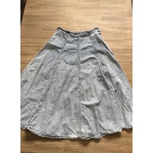 VTG Maxi Denim Skirt Acid Wash Cotton Boho Festival Hippie Grunge Small Medium